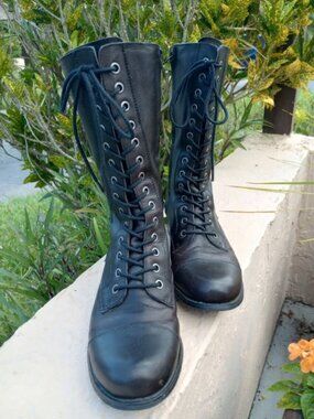 Arturo Chiang Lace-Up Biker Boots